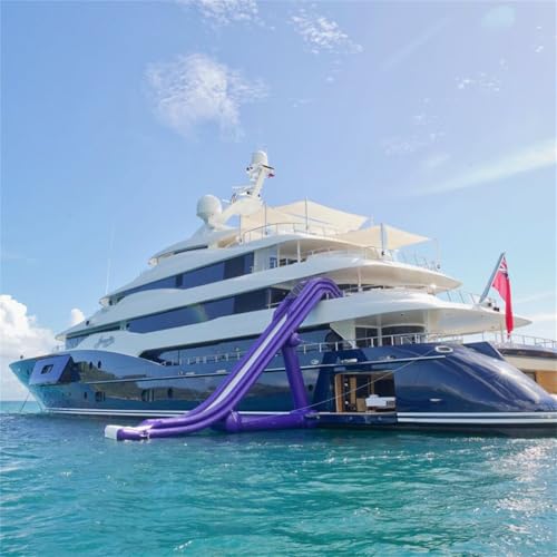 Gueploer Wasserprahler, aufblasbare Yachtrutsche, Wasser- und Meeresvergnügungsausrüstung, kommerzielle, maßgeschneiderte Meeresparty-Unterhaltungsspielzeuge,22.9Ft/7M,Purple von Gueploer