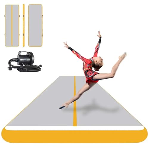Gymnastik-Luftkissen Für Backbends Und Back Handsprings-Übungen Mit Luftpumpe Für Den Heimgebrauch/Yoga/Cheerleading,13.1Ft/4M*3.2Ft/1M,White von Gueploer