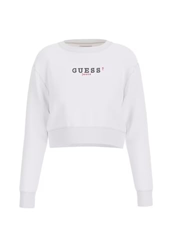 GUESS JEANS Sweatshirt mit Logostickerei Ein Sweatshirt mit Rundhalsausschnitt in klassischer Passform mit Stickerei auf der Brust. Artikel aus Bio-Baumwolle. Sommer-Strick-Sweatshirt mit von Guess