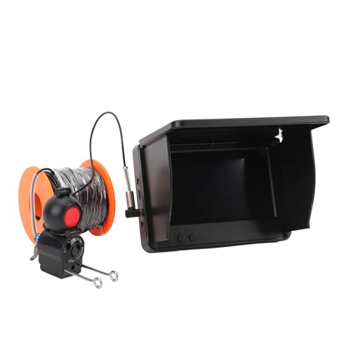 Unterwasser Kamera mit 5-Zoll-Display, Infrarot-Nachtsicht-Weitwinkel-Angelerkennung, Unterwasser-Angelkamera-Set mit 20 M Kabel und 8000-mAh-Akku von Gugxiom