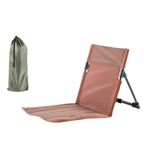 Guihydur Brauner Klappbarer Strandstuhl, Tragbarer Sitz, Niedriger Strandstuhl, Geeignet zum Angeln, Grillen, Wandern und für Outdoor-Aktivitäten von Guihydur