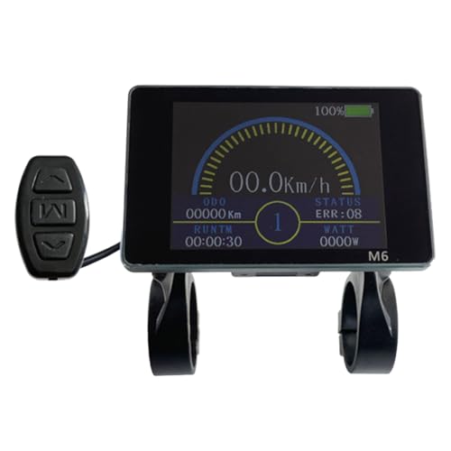 Guihydur Elektrofahrrad M6-Display LCD-Display 36V/48V Ebike Intelligentes Display für Elektrofahrrad-Kit Wasserdichter Stecker Langlebig Einfach zu Bedienen von Guihydur