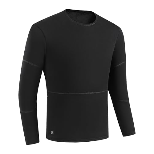 Guimuer USB-beheiztes Unterwäsche-Shirt, 16 Heizzonen Mit 3 Temperatureinstellungen, Thermo-Oberteil Für Outdoor-Skifahren (ohne Power Bank),S,M Black von Guimuer