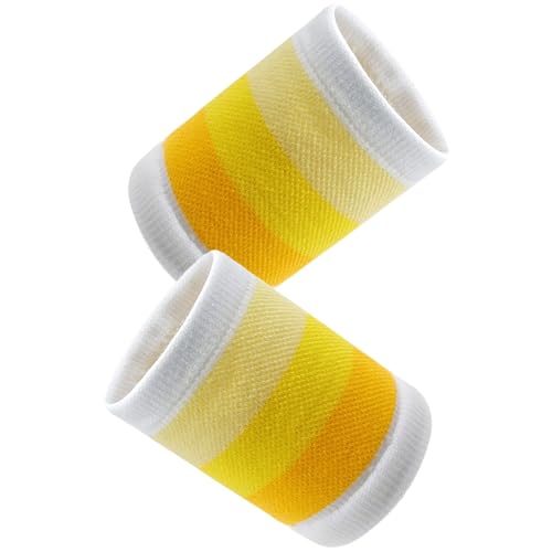 Schweißbänder 2 Stück Sport Wristbands Schweißband Handgelenk Fitness Schweißband Arm Absorbierende Schweißbänder Handgelenk für Herren Damen Fußball Basketball Fitnessstudio (Farbverlauf Gelb) Schweißbänder 2 Stück Sport Wristbands Schweißband Handgelenk Fitness Schweißband Arm Absorbierende Schweißbänder Handgelenk für Herren Damen Fußball Basketball Fitnessstudio (Farbverlauf Gelb) von Gukasxi