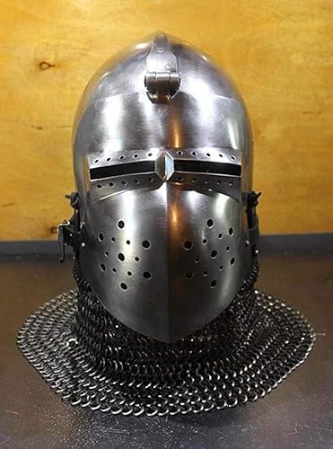 Gulvintilabcal Antike Custom 14 Gauge Stahl Mittelalterlicher Kampfschwein Gesicht Bascinet Helm für Erwachsene, historische Reenactors, Kampfkünstler, Wettkampfsportler - Helm Gulvintilabcal Antike Custom 14 Gauge Stahl Mittelalterlicher Kampfschwein Gesicht Bascinet Helm für Erwachsene, historische Reenactors, Kampfkünstler, Wettkampfsportler - Helm von Gulvintilabcal