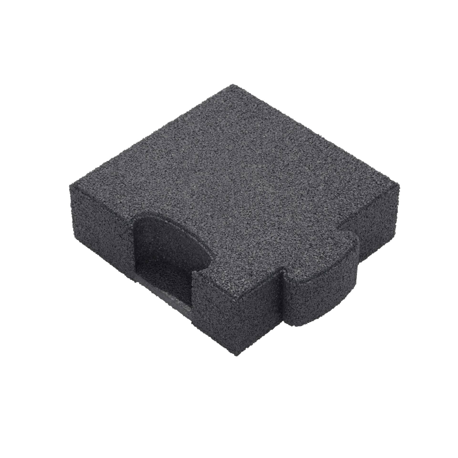 Gum-Tech Eckstück "Gerade" für Fallschutzplatten, 25x25 cm, Grau, 6 cm von Gum-Tech