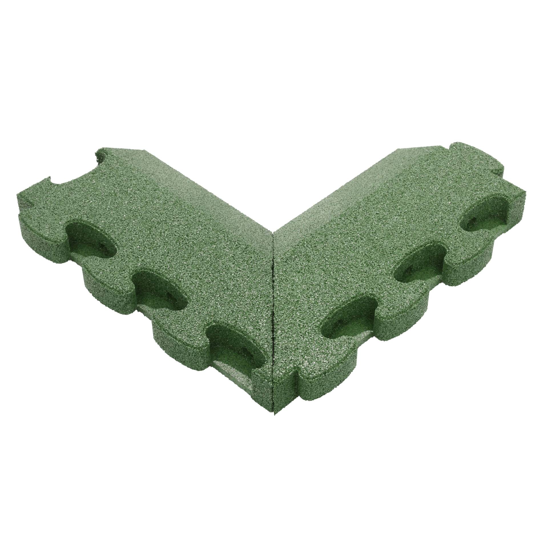 Gum-tech Negatives Eckstück "Abgeschrägt" für Fallschutzplatten, Grün, 6 cm von Gum-Tech