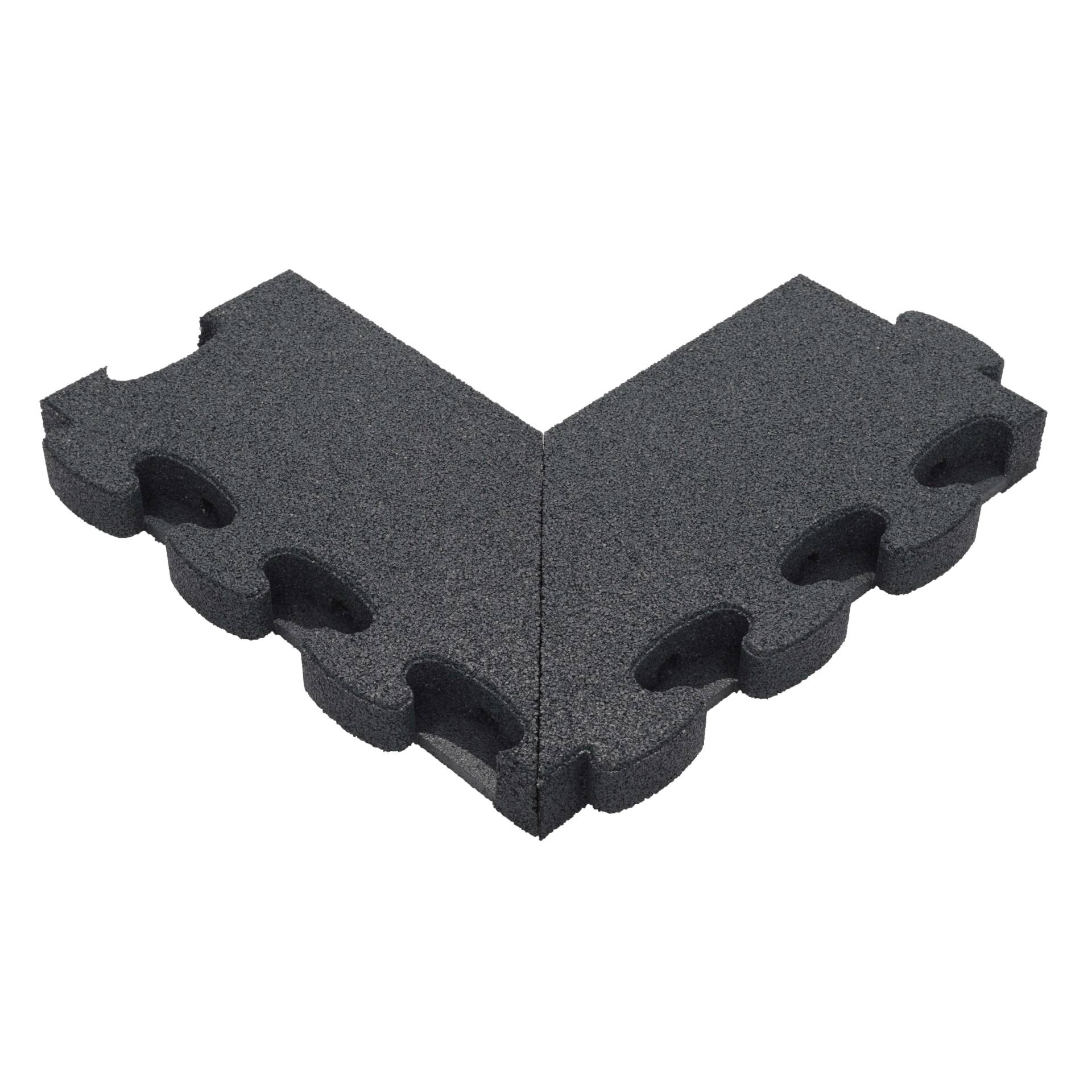 Gum-tech Negatives Eckstück "Gerade" für Fallschutzplatten, Schwarz, 6 cm von Gum-Tech