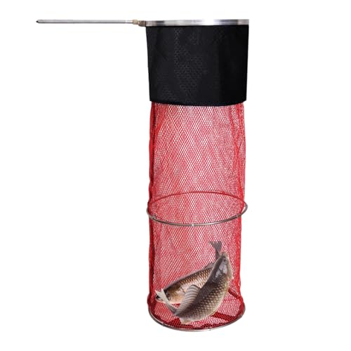 Floating Fish Basket, Portable Fish Net Bag, Kayak Fishing Accessories, Foldable Fish Cage, Fish Cage with Ground Plug, Ground Plug Fish Basket,Reservoir Fishing Net, Floating Fish Holder, von Gungtj