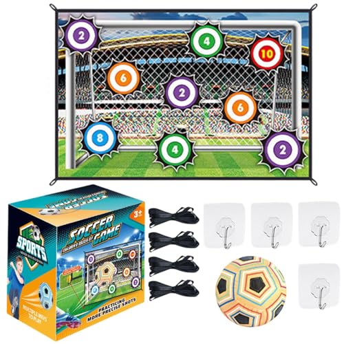 Soccer Ball Game Set Kids, Boys Toss Soccer Goal Game, Soccer Training Equipment with 1 Ball, 1 Flannel Target, and 2 Ground Stakes, Ideal for Boys and Girls 3+ Years von Gungtj