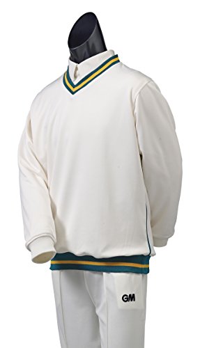 GM Cricket Herren Teknik Pullover, Grün/Gold/Grün, m von Gunn & Moore