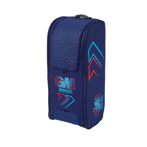 Gunn & Moore GM Cricket Duffle Duffle Bag | Original | Innenliegende Schlägertaschen & verdeckbare Gurte | DVO Dynamic Volume 136 oder 162 Liter | Robustes 600 Denier Polyester | Blau & Rot von Gunn & Moore