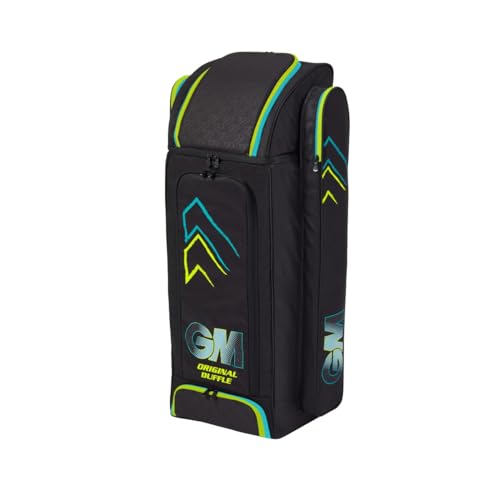Gunn & Moore GM Cricket-Seesack, Original, Zwei Schlägertaschen in voller Länge und verstellbare Riemen, Schuhtunnel, Robustes 600-Denier-Polyester, Größe L, 109 l, Schwarz, Cyan und Fluro Gunn & Moore GM Cricket-Seesack, Original, Zwei Schlägertaschen in voller Länge und verstellbare Riemen, Schuhtunnel, Robustes 600-Denier-Polyester, Größe L, 109 l, Schwarz, Cyan und Fluro von Gunn & Moore