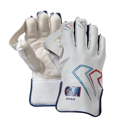 Gunn & Moore GM Cricket-Wicket-Schutzhandschuhe, Mana, PVC-Kunstleder, Handrücken, Baumwollfutter und Noppen-Gummi-Handfläche, Jugendliche, 1 Paar, Weiß Gunn & Moore GM Cricket-Wicket-Schutzhandschuhe, Mana, PVC-Kunstleder, Handrücken, Baumwollfutter und Noppen-Gummi-Handfläche, Jugendliche, 1 Paar, Weiß von Gunn & Moore