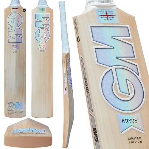 Gunn & Moore Kryos Cricketschläger aus englischem Weidenholz, Full Size-User height 175cm + von Gunn & Moore
