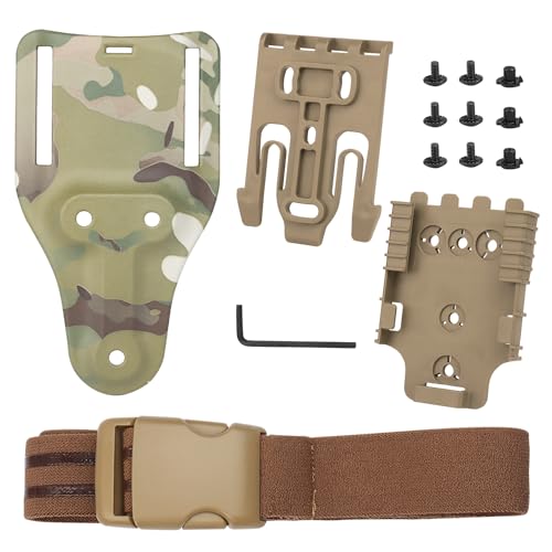 Tactical Quick Locking System Kit, QLS 22 19 Adapter Basis Bein Gürtel Schleife Plattform mit Holster Oberschenkel Riemen Schnellspanner Schnalle Drop Leg Belt Gun Holster Adapter (MC) von Gunyoo