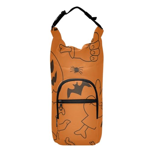 GuoChe Wasserflasche mit Tragetasche, Happy Halloween Kürbisse, isolierter Halter, Cross-Body-Wasserflaschenhalter, passend für 590 ml, 680 ml, 907 ml, 1134 ml Flaschen von GuoChe