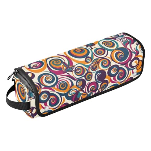 GuoChe Werkzeug-Reisetasche mit herausnehmbarer, hitzebeständiger Matte, tragbare Reise-Tragetasche für Glätteisen, Lockenstäbe, bunte Spiralen, Schmetterlinge, für Damen, Bunte Spiralen, von GuoChe