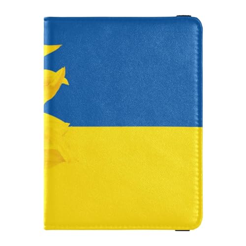 Reisepasshülle für Herren, Ukraine, Sonnenblumensymbol, Premium-PU-Leder, Reisezubehör, 14,5 x 10,9 cm, Bunt, Einheitsgröße von GuoChe