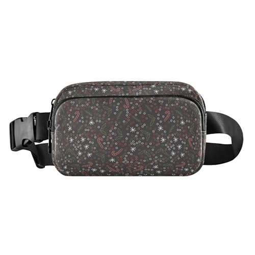 Trendige Hüfttasche für Damen und Herren, Frohe Weihnachten, Urlaub, Retro, wasserdicht, Crossbody-Tasche mit verstellbarem Riemen für Reisen, Laufen, Wandern, Merry Christmas Holiday32, 8" x 5.3" x von GuoChe