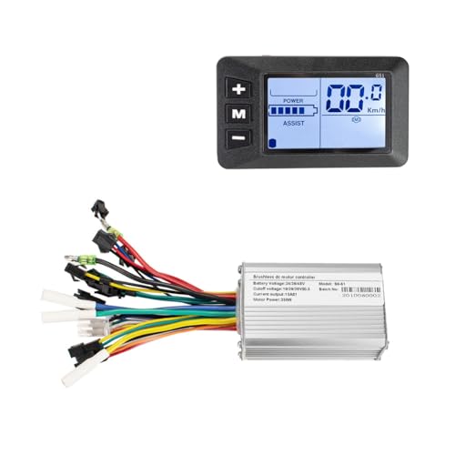 Guriayus Elektrofahrrad-Controller Elektroroller-Controller 24 V/36 V/48 V 250 W Bürstenloses Controller-Kit mit LCD-Anzeige von Guriayus