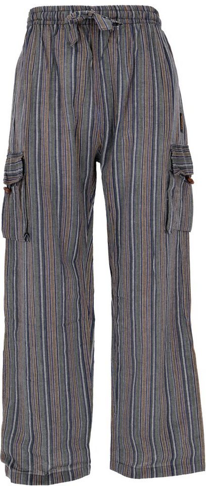 Guru-Shop Relaxhose Gestreifte Yogahose, Unisex Baumwoll-Goa-Hose -.. Retro, Ethno Style, alternative Bekleidung von Guru-Shop