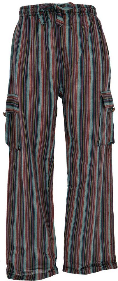 Guru-Shop Relaxhose Gestreifte Yogahose, Unisex Baumwoll-Goa-Hose -.. alternative Bekleidung, Retro, Ethno Style von Guru-Shop