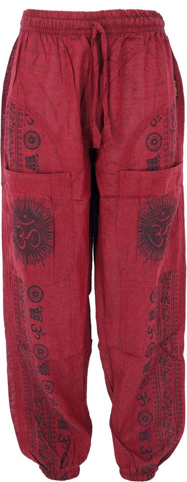 Guru-Shop Relaxhose Yogahose, Unisex-Baumwoll-Goa-Hose mit Druck -.. alternative Bekleidung, Goa Style, Retro von Guru-Shop