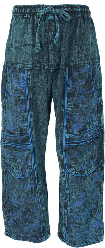 Guru-Shop Relaxhose Yogahose, Unisex Baumwoll-Goa-Hose mit Print.. Retro, Ethno Style, alternative Bekleidung von Guru-Shop