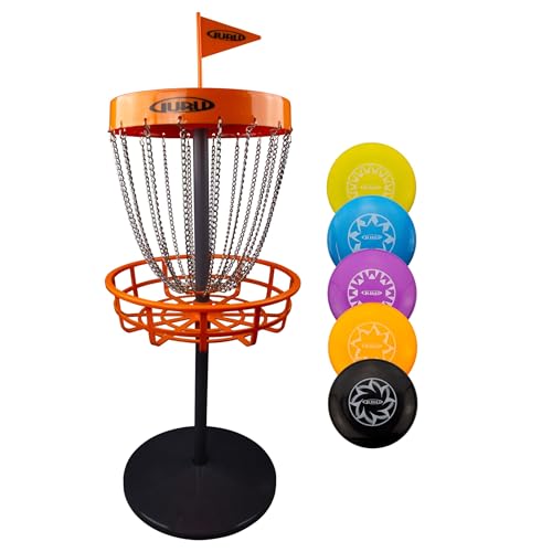 Guru Disc Golf Mini Basket Set, Mini Discgolf Korb, 5 Mini-Discs, Indoor & Outdoor Frisbee Golf von Guru