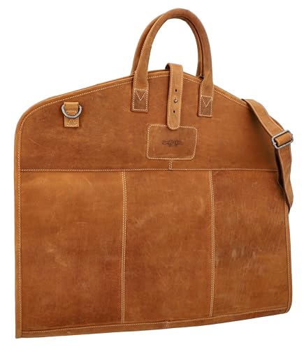 Gusti Anzugtasche Leder - Kleidertasche Reisetasche Vintage Braun Leder von Gusti