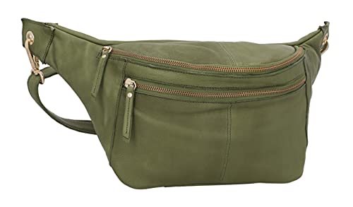 Gusti Gürteltasche Leder - Freya Damen und Herren Bauchtasche Hüfttasche Festivaltasche Handtasche Leder Grün Gusti Gürteltasche Leder - Freya Damen und Herren Bauchtasche Hüfttasche Festivaltasche Handtasche Leder Grün von Gusti
