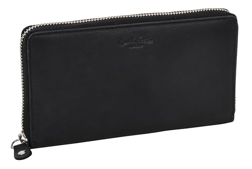 Gusti Geldbörse Leder - Iris Damen Portemonnaie Brieftasche Geldbeutel Vintage Schwarz Leder von Gusti