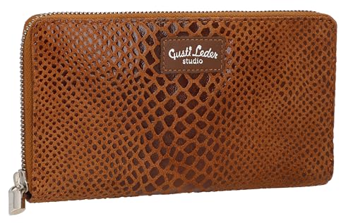 Gusti Geldbörse Leder - Lima Damen Portmonee Portemonnaie Brieftasche Geldbeutel Wallet Groß Braun Snake Print Schlangenmuster Leder Gusti Geldbörse Leder - Lima Damen Portmonee Portemonnaie Brieftasche Geldbeutel Wallet Groß Braun Snake Print Schlangenmuster Leder von Gusti