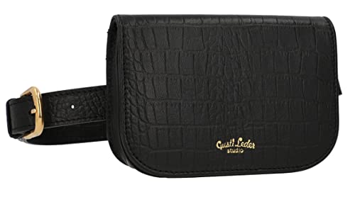 Gusti Gürteltasche - Jenny Bauchtasche Hüfttasche Festivaltasche Hip Bag Handtasche Leder Schwarz von Gusti