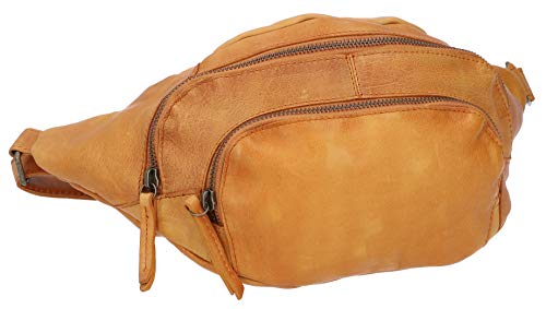 Gusti Gürteltasche Leder - Sverre Bauchtasche Festivaltasche Hüfttasche Tasche Ledertasche Vintage Leder (Cognac) von Gusti