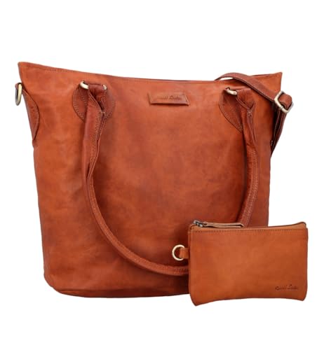 Gusti Shopper Leder - Therese Handtasche Leder Damen - Umhängetasche aus Leder Vintage mit Reißverschluss - Damen-Shopper - Lederhandtasche Damen Echtleder von Gusti