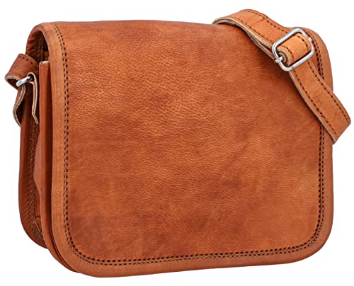 Gusti Handtasche Leder-Summer S Damen Kleine Handtasche Umhängetasche Echt Leder Vintage Braun von Gusti