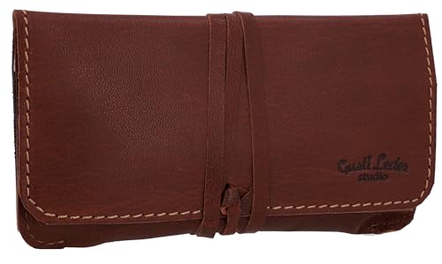 Gusti Tabaktasche Leder - Jesse Damen und Herren Tabaktasche Drehertasche Tabakbeutel Feinschnittbeutel Braun Leder von Gusti