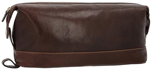 Gusti Waschtasche Leder - Anika Kulturtasche Kulturbeutel Kosmetiktasche Ledertasche groß für Damen Herren Braun Leder Gusti Waschtasche Leder - Anika Kulturtasche Kulturbeutel Kosmetiktasche Ledertasche groß für Damen Herren Braun Leder von Gusti