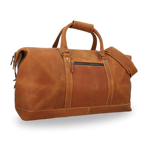 Gusti Reisetasche Leder - Ruben Reisegepäck Handgepäck 36 L Travel Bag Weekender Sporttasche Herren Braun von Gusti