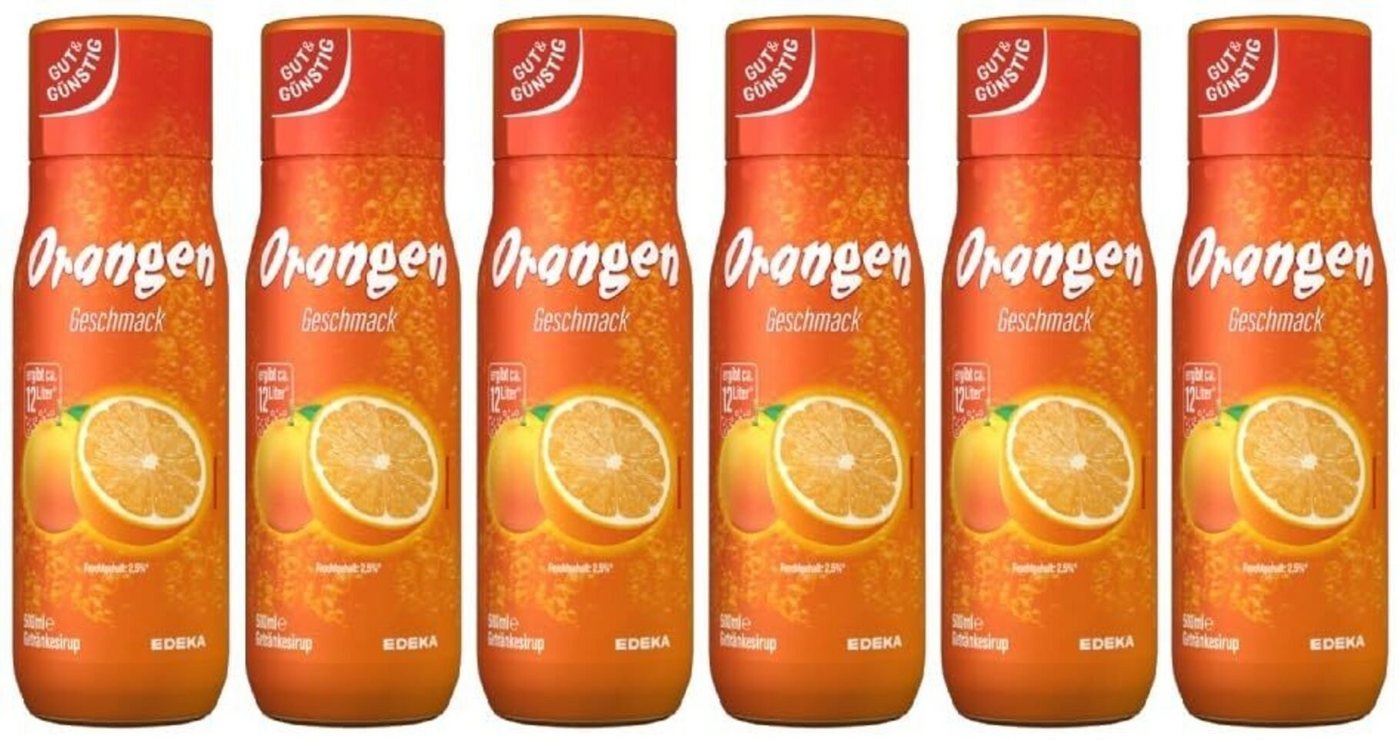 Gut & Günstig Trinkflasche Orange Getränkesirup 6er Pack (6x500ml) 00402251 von Gut & Günstig