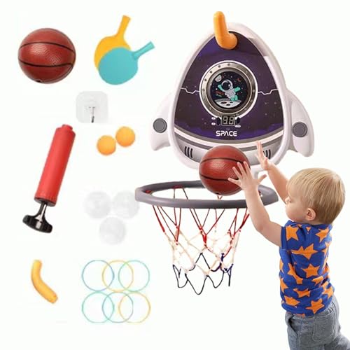 Guvbkfaw Basketballkorb für Kinder, Kleinkind-Basketballkorb,Mit Sound Light Basketball-Trainingszubehör - Indoor-Hinterhof-Außenspielzeug, Kleinkind-Basketballtor, Kleinkind-Outdoor-Spielzeug, von Guvbkfaw