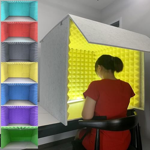 Gvqng Tragbar Schalldichte Kabine, Gesangskabine, Klangkabine, Tonaufnahme Gesangskabinenbox, Desktop Schalldichte Abdeckung, Schallschutzschaum Panels Zum Filtern Von Gesang,Gelb,80m Gvqng Tragbar Schalldichte Kabine, Gesangskabine, Klangkabine, Tonaufnahme Gesangskabinenbox, Desktop Schalldichte Abdeckung, Schallschutzschaum Panels Zum Filtern Von Gesang,Gelb,80m von Gvqng