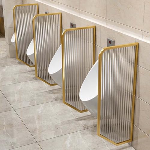 Gvqng Urinal für Männer Datenschutz-Schallwand, An der Wand montiert Urinal-Sichtschutz, Edelstahl Toiletten-Badezimmer-Trennwand,Öffentliche Toilettentrennwand Mit gehärtetem Glas,B,3pcs von Gvqng