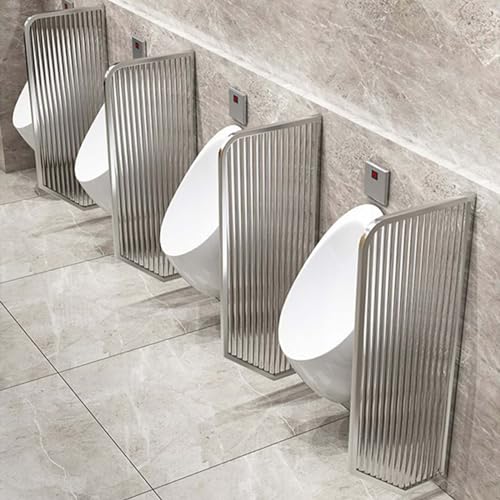 Gvqng Urinal für Männer Datenschutz-Schallwand, An der Wand montiert Urinal-Sichtschutz, Edelstahl Toiletten-Badezimmer-Trennwand,Öffentliche Toilettentrennwand Mit gehärtetem Glas,D,2pcs von Gvqng