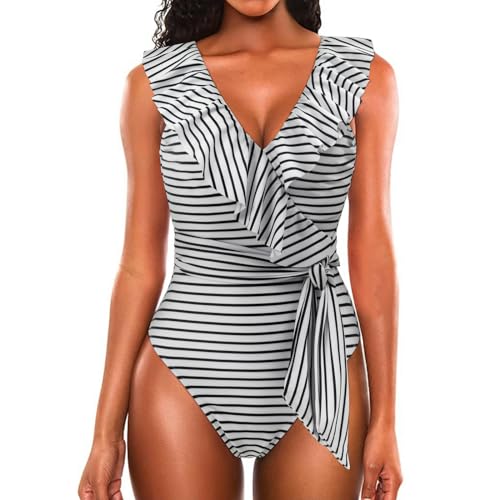 Gyios Badeanzug Damen EIN Stück Badeanzug Frauen Hohe Taille Strandbekleidung Badeanzug Bodys-c-XL von Gyios