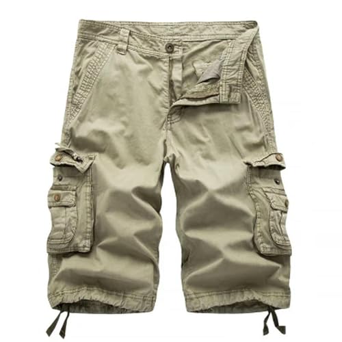 Gyios Kurze Hosen Herren Cargo Shorts Männer Sommer Shorts Lässige Massive Männliche Fracht-Shorts Plus Size-khaki-30 von Gyios