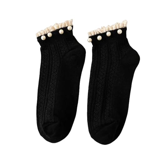 Gyios Kuschelsocken Women Socken Baumwolle 3 Paare Süße Mode Lässig Lässig Bequeme Stickerei Spitze Rüschen Massiv Mädchen Farbe Frauen Kurzer Knöchel-42-einheitsgröße von Gyios