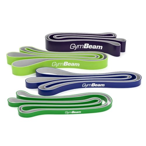 GymBeam DuoBand Set - 4er-Set Restistance-Bands, doppelseitige Fitness- und Widerstandsbänder für Ganzkörpertraining und gezielten Muskelaufbau, Flexibilität und Verbesserung des Bewegungsradius von GymBeam